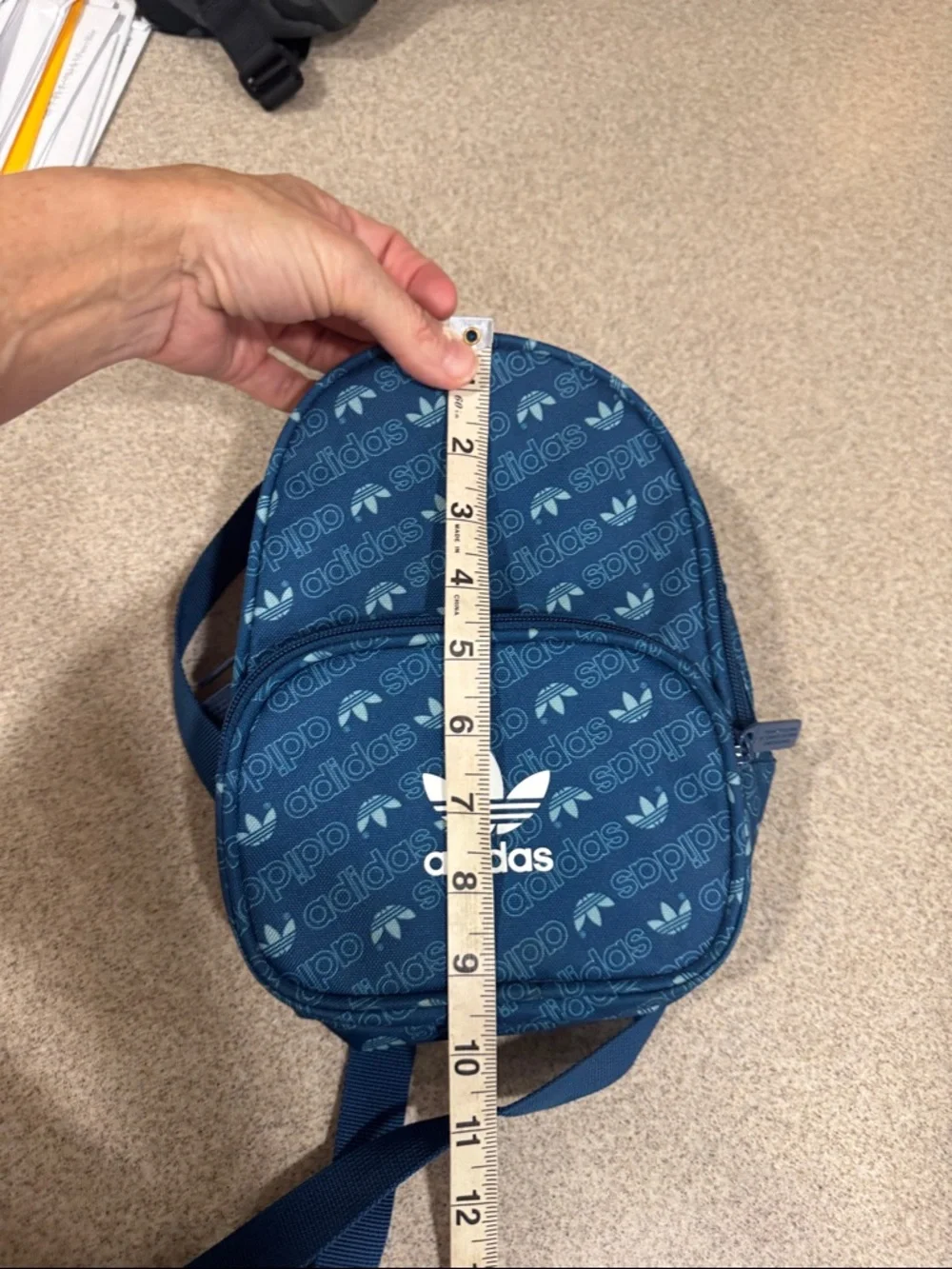 adidas Teal Mini Backpack with Trefoil Print - Picture 5 of 5